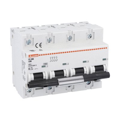 Miniature circuit breaker, 1P, 2P, 3P and 4P - 10kA, characteristic C, 80A