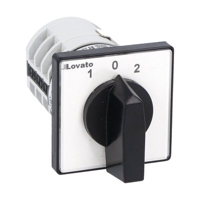 Rotary cam switch 7GN series, 3-phase motor reversing switch with spring return 20A, for front mounting with black handle, front plate 48X48mm