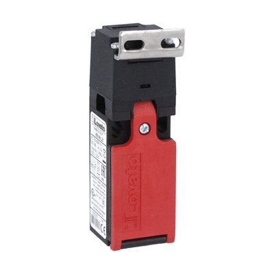 Limit switch, K series, key operated, 1 bottom cable entry. Dimensions to EN 50047, plastic body, contacts 2NO+1NC slow action. Angled "T" key