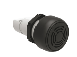 Continuous or pulsa-tone monoblock buzzer Ø22mm Platinum series chromed plastic, 18-30VAC/DC, IP40 - 90dB