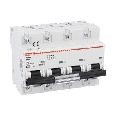 Miniature circuit breaker, 1P, 2P, 3P and 4P - 10kA, characteristic D, 100A