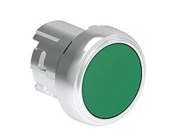 Pushbutton actuator, spring return Ø22mm Platinum series metal, flush, green