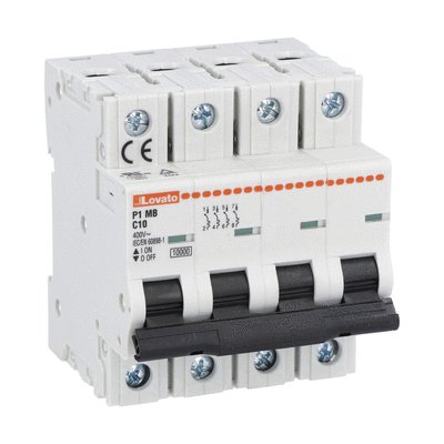 Miniature circuit breaker, 4P - 10kA. 4 modules, characteristic C, 1A