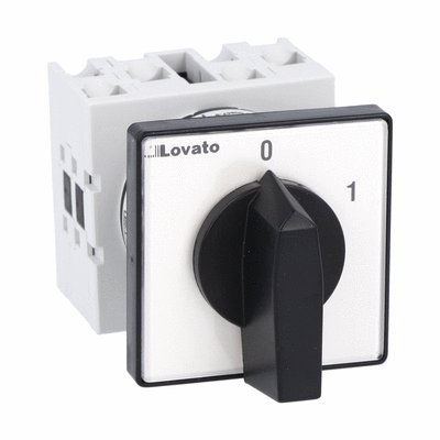 Rotary cam switch GX series, ON-OFF switch 3 poles 20A, for front mounting with black handle, front plate 48X48mm