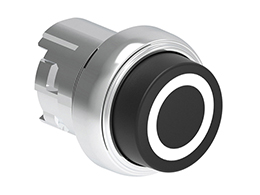 Pushbutton actuator, spring return, with symbol Ø22mm Platinum series metal, extended, 0/Black