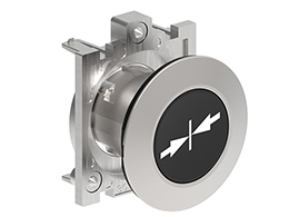Pushbutton actuator, spring return, with symbol Ø30mm Platinum series flat metal, flush, → ║←/Black