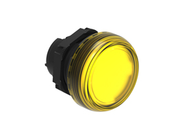 Pilot light head Ø22mm Platinum series chromed plastic, yellow. Without mounting adapter