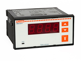 Voltmeter, single-phase, 1 voltage value, 1 max voltage value, 1 min voltage value. Relay output for control and protection functions