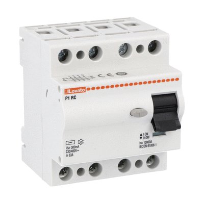 Residual current operated circuit breaker, 4 modules, 4P - type AC, 63A, 300mA