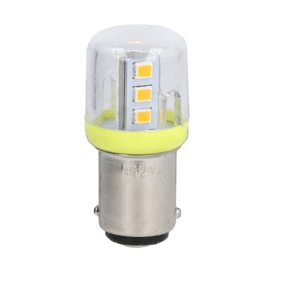 LED bulb, BA15D fitting, yellow/ORANGE, 230÷240VAC