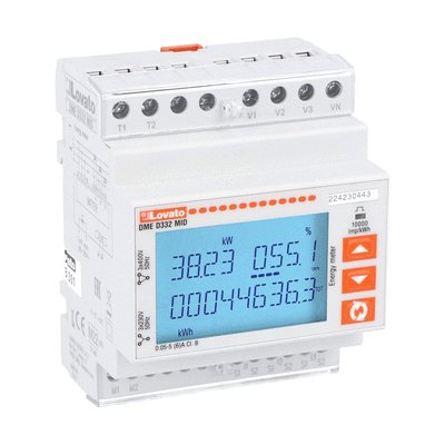 Energy meter, three-phase with or without neutral, MID certified, non expandable, connection by CT /5A secondary, 4U, M-BUS interface, multi-measurements