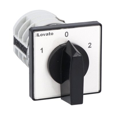 Rotary cam switch 7GN series, 3-phase motor reversing switch 20A, for front mounting with black handle, front plate 48X48mm