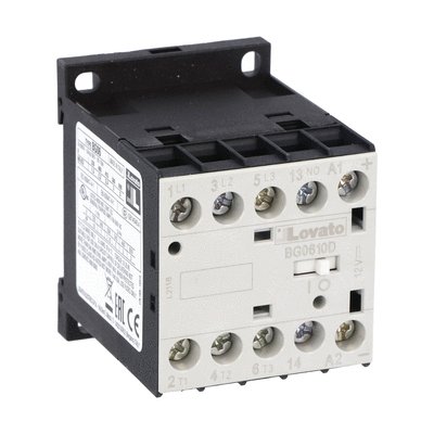 Three-pole contactor, IEC operating current Ie (AC3) = 6A, DC coil, 48VDC, 1NO auxiliary contact