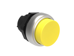 Pushbutton actuator, spring return Ø22mm Platinum series chromed plastic, extended, yellow