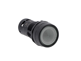 Monoblock illuminated pushbutton actuator, spring return, flush, transparent, 110VAC 1NO screw terminals