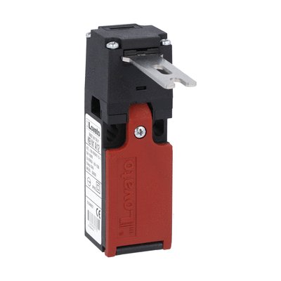 Limit switch, K series, key operated, 1 bottom cable entry. Dimensions to EN 50047, plastic body, contacts 1NO+1NC slow action. Straight key