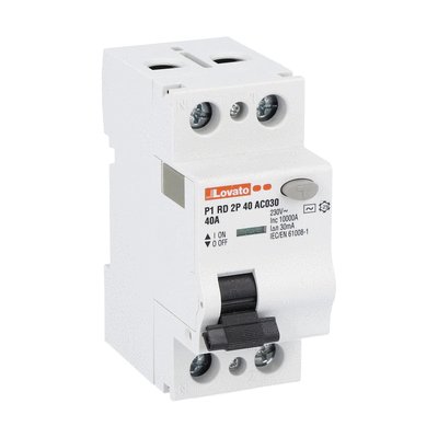 Residual current operated circuit breaker, 2 modules, 2P - type AC, 40A, 30mA