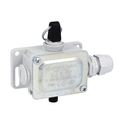 Rope-pull lever limit switch for normal stopping, without RESET button. Contacts 1NO+1NC. IP65. 10N operating force