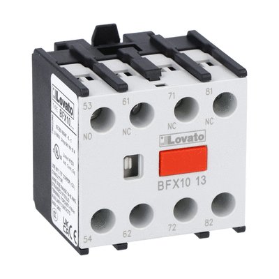 Auxiliary contact with front centre mounting. Screw terminals, for BF00, BF09...BF150 series contactors, 1NO+3NC; with mirror and mechanically linked contact function