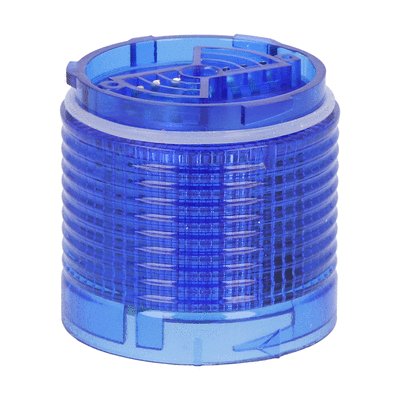 Blinking or steady light module Ø50mm. Integrated LED lamp, blue
