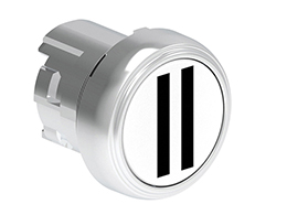 Pushbutton actuator, spring return, with symbol Ø22mm Platinum series metal, flush, II/White
