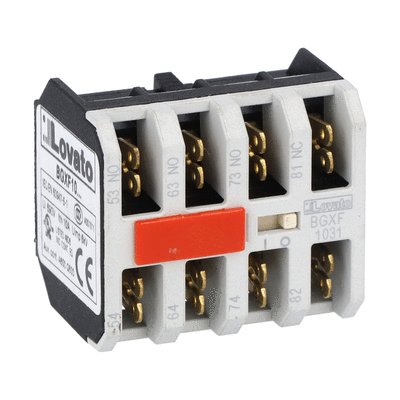 Auxiliary contact, Faston terminals,for BG... series mini-contactors, 3NO+1NC; with mirror and mechanically linked contact function