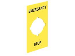 Adhesive label for mushroom head pushbuttons, EMERGENCY STOP adhesive label, size 31X61mm/1.22X2.40in
