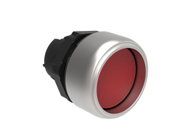 Pushbutton actuator, spring return Ø22mm Platinum series chromed plastic, shrouded, red