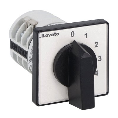 Rotary cam switch 7GN series, multi-step 0-1-2-3-4-5, 1 pole 20A, for front mounting with black handle, front plate 48X48mm