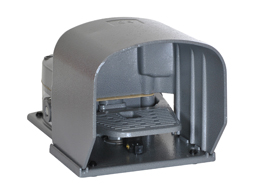 Foot switch, K series, one pedal, with pedal actuator block, metal body, close. Contacts 1NO+1NC snap action