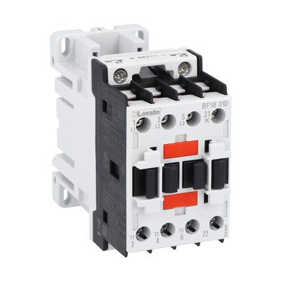 Three-pole contactor, IEC operating current Ie (AC3) = 18A, DC coil, 48VDC, 1NC auxiliary contact with mirror contact function