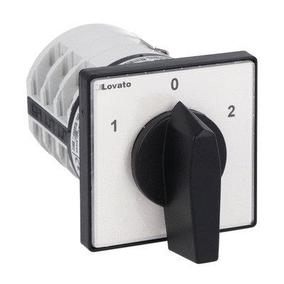 Rotary cam switch 7GN series, changeover switch 1 pole 32A, for front mounting with black handle, front plate 65X65mm