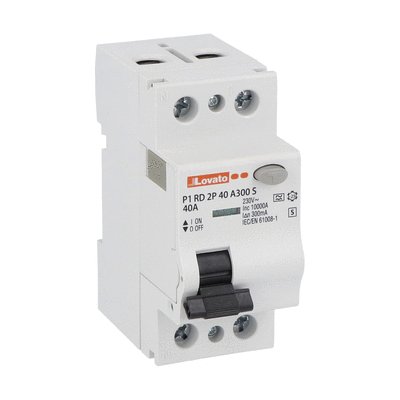 Residual current operated circuit breaker - selective, 2 modules, 2P - type A, 63A, 300mA