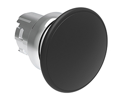 Mushroom head pushbutton actuator Ø22mm Platinum series metal, spring return, Ø40mm. Black