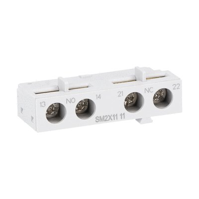 Add-on auxiliary contact. Front mount 1NO+1NC. For SM2... and SM3…
