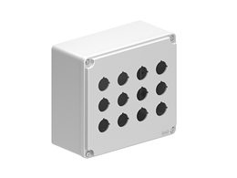 Multiholes control station, empty with no actuators, for 12 actuators. Grey cover