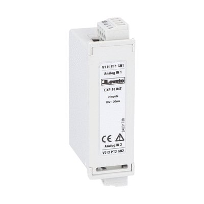 Expansion module EXP series for flush-mount products, 2 analog inputs, 0/4-20mA, PT100, 0-10V or 0...±5V, tropicalized