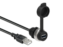 Communication interface Ø22mm Platinum series chromed plastic, USB interface type 3.0, A female/A male connection type with cable 0.5mt long