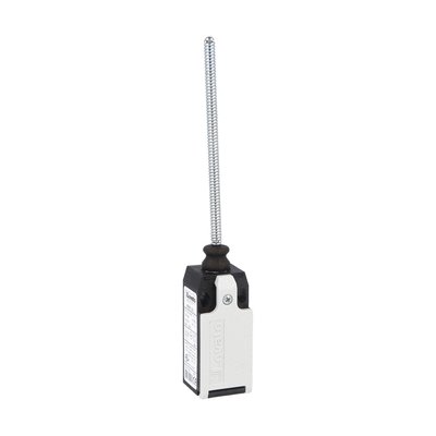 Limit switch, K series, wobble stick, omnidirectional, 1 bottom cable entry. Dimensions to EN 50047, plastic body, contacts 2NC slow action. Flexible rod