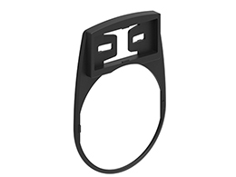 Black label holder for blank or engraved plastic LPXAU109 and LPXAU203 labels for Ø30mm flat metal actuators