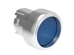 Pushbutton actuator, spring return Ø22mm Platinum series metal, shrouded, blue