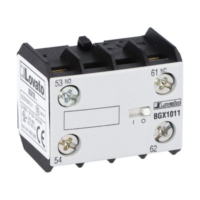 Auxiliary contact, screw terminals, for BG... series mini-contactors, 1NO+1NC; with mirror and mechanically linked contact function