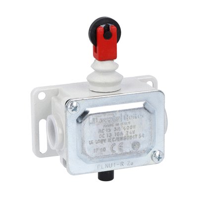 Metal limit switch, PL series, top roller push plunger. Contacts 1NO. IP40