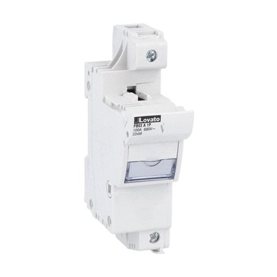 Fuse holder cUR recognized, for 22X58mm fuses. 100A/125A rated current at 690VAC, 1P. Without status indicator. 1 module