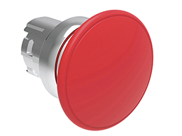 Mushroom head pushbutton actuator Ø22mm Platinum series metal, spring return, Ø40mm. Red