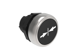 Pushbutton actuator, spring return, with symbol Ø22mm Platinum series chromed plastic, flush, → ║←/Black