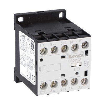 Three-pole contactor, IEC operating current Ie (AC3) = 6A, AC coil 50/60Hz, 400VAC, 1NO auxiliary contact