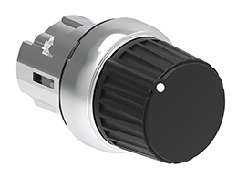 Selector switch actuator knob cap Ø22mm Platinum series metal, 2 position, 0 < 1