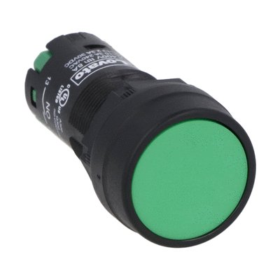 Monoblock pushbutton actuator, spring return, flush, green, 2NO spring terminals