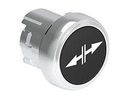 Pushbutton actuator, spring return, with symbol Ø22mm Platinum series metal, flush, ← ║→/Black